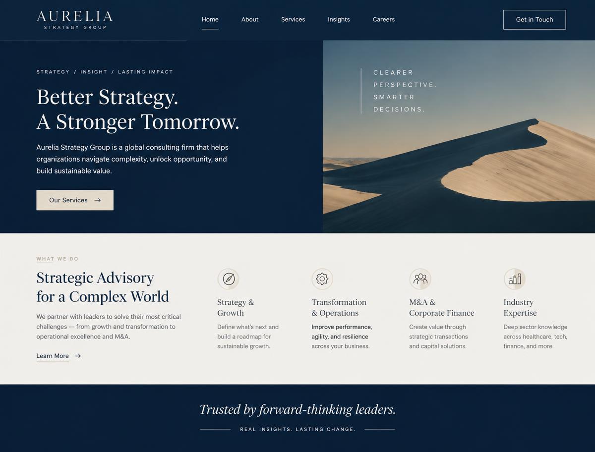 Aurelia Strategy Group website